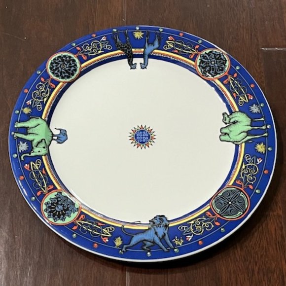 Bopla! Porcelain Plate 11" - Lion, Elephants, Giraffes, Camel - Switzerland - Picture 1 of 9